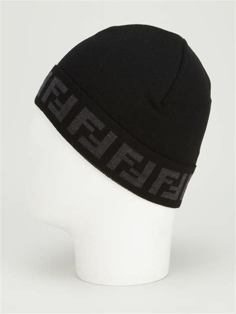 fendi black beanie|fendi monogram beanie.